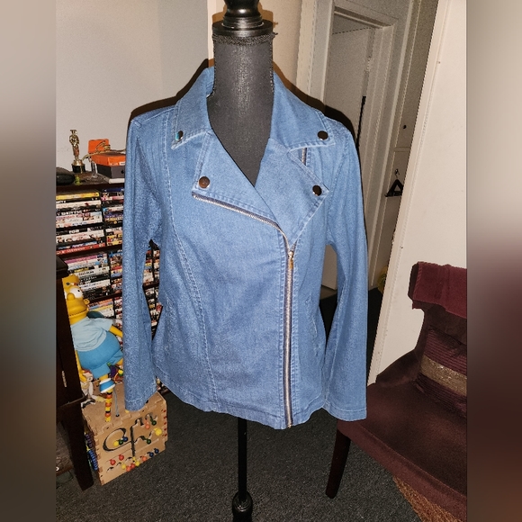 ELOQUII denim motto jacket - Picture 6 of 7